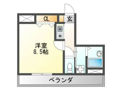 サンコークレアール(1K/5階)の間取り写真