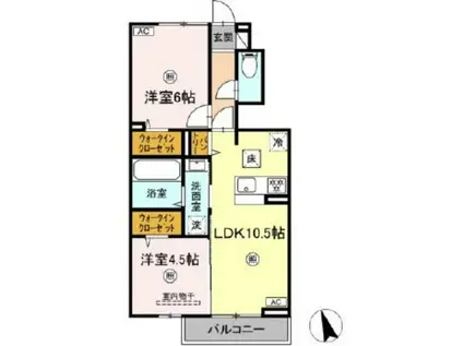 D-ROOMシリウスアーク(2LDK/1階)の間取り写真