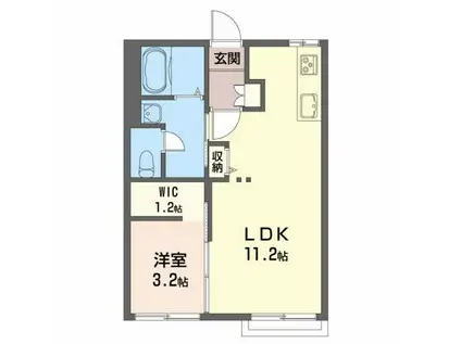 グリーンハイマート(1LDK/2階)の間取り写真