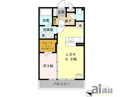 サンアネックスふじみ野(1LDK/1階)の間取り写真