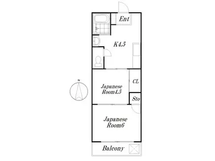 櫻井マンション サクライマンション(2DK/2階)の間取り写真