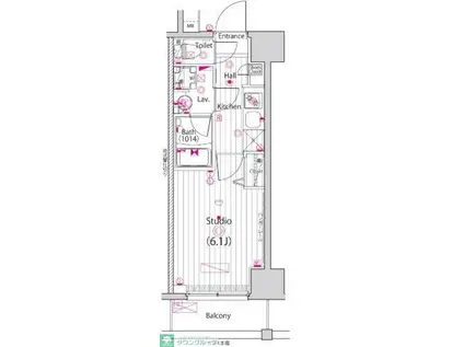 ガーラ新横浜グランドステージ(1K/4階)の間取り写真