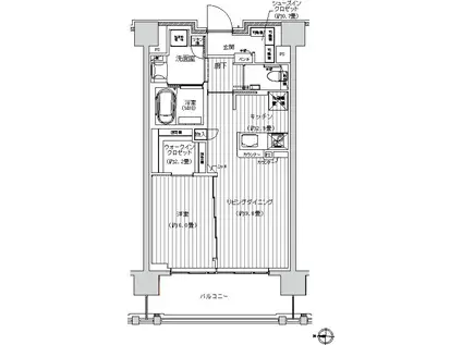 デュオセーヌ大宮(1LDK/9階)の間取り写真