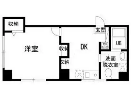 ダイヤモンドレジデンス日暮里(1DK/4階)の間取り写真