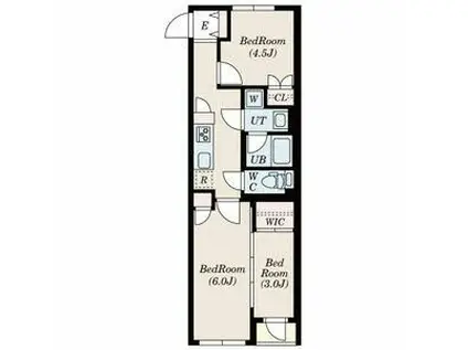 ゲートマークス三軒茶屋(3K/3階)の間取り写真
