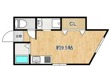 隆勝ビル(ワンルーム/3階)の間取り写真