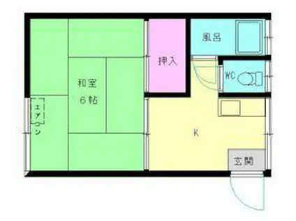 コスモス荘(1K/2階)の間取り写真