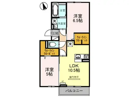 リバーサイドガーデン(2LDK/2階)の間取り写真