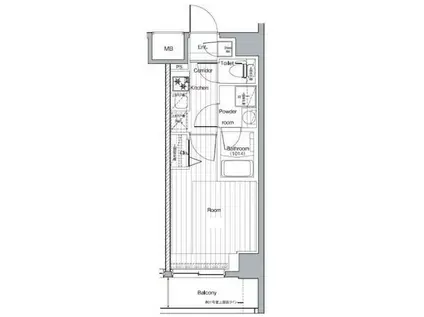 プレミアムキューブG西大井(1K/8階)の間取り写真