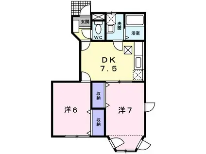 サンコート江戸川台(2DK/1階)の間取り写真