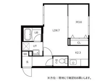 GARE S12(1LDK/2階)の間取り写真