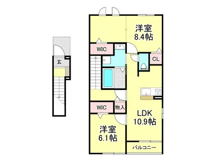 カーサ・彩(2LDK/2階)の間取り写真