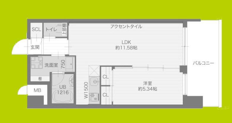 プレジオ城東(1LDK/10階)の間取り写真
