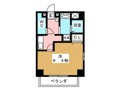 VERDESIAN(1K/3階)の間取り写真