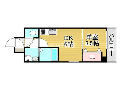 SERIE都島(1DK/7階)の間取り写真