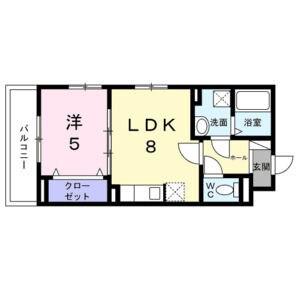 ズュートヴィント(1LDK/2階)の間取り写真