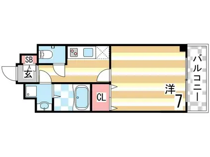 スワンズ新神戸ウィータ(1K/5階)の間取り写真