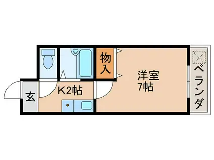 ヴィラフィオーレ(1K/3階)の間取り写真