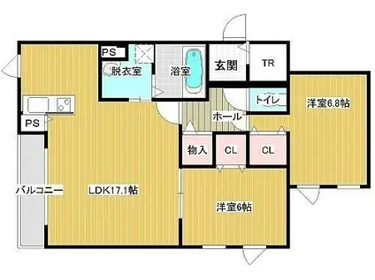 クレセルIII(2LDK/2階)の間取り写真