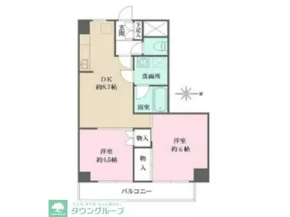 第一石原ビル(2DK/4階)の間取り写真