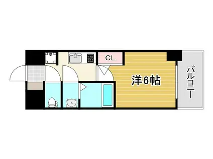 アドバンス神戸ラシュレ(1K/14階)の間取り写真