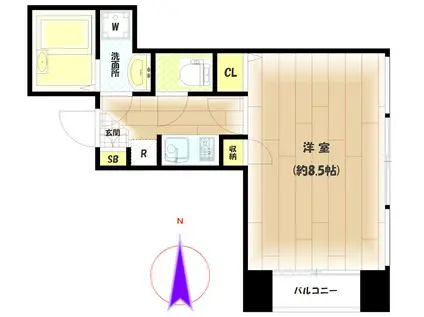シェルジュ御徒町(1K/3階)の間取り写真