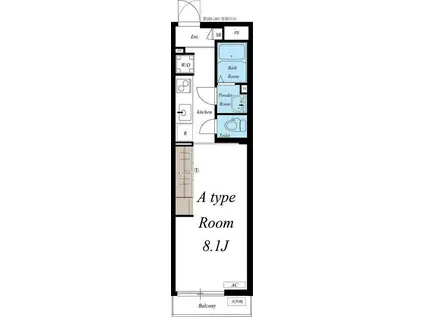 リブリ・MK(1K/1階)の間取り写真