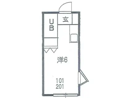 メゾンTS第1(1K/1階)の間取り写真
