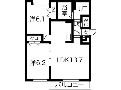 ラ・フェスタ・コンフォルト(2LDK/3階)の間取り写真