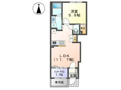 CASA ESTE唐津I(1LDK/1階)の間取り写真