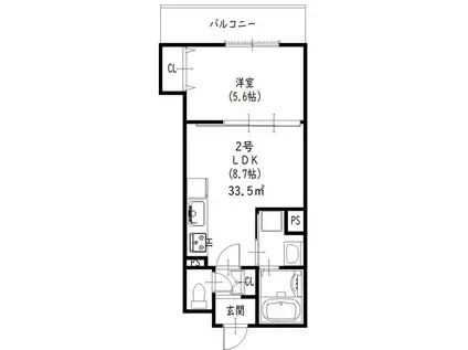 クリエオーレ菊水町(1LDK/1階)の間取り写真