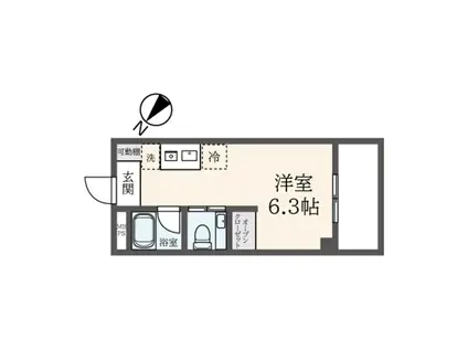 シティハイツ堀之内(ワンルーム/3階)の間取り写真
