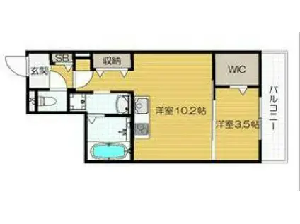 CASA BRANCHE(1LDK/1階)の間取り写真