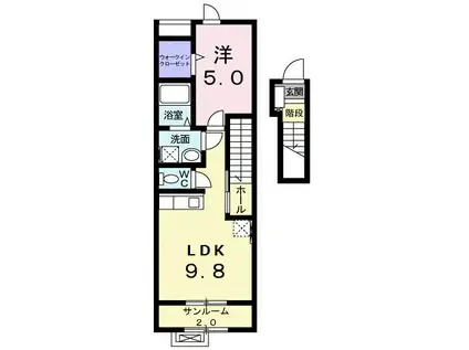 フラン メゾン12(1LDK/2階)の間取り写真