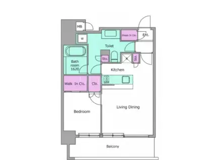 レジディア川崎(1LDK/11階)の間取り写真
