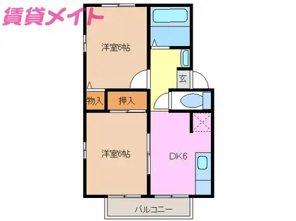 GYハイツ(2DK/1階)の間取り写真