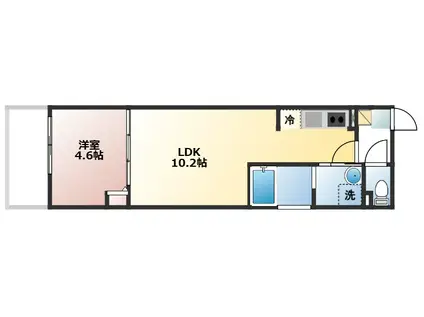 LA LUCE 尼崎(1LDK/2階)の間取り写真