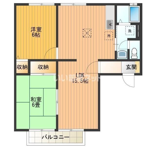 メゾンノーブル(2LDK/1階)の間取り写真