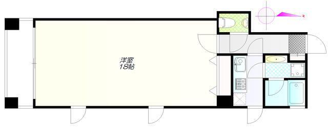 月村マンションNO27(1K/10階)の間取り写真