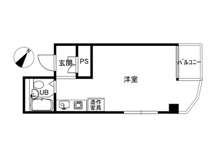 OCEAN RICO清川(ワンルーム/4階)の間取り写真