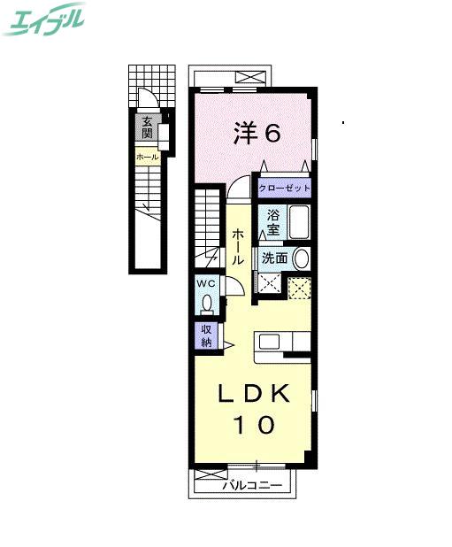 トライアン・ファントA(1LDK/2階)の間取り写真