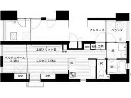 モンテ スパツィオ薬院大通(1LDK/7階)の間取り写真