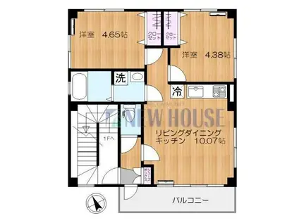 エトワール神楽坂(2LDK/2階)の間取り写真