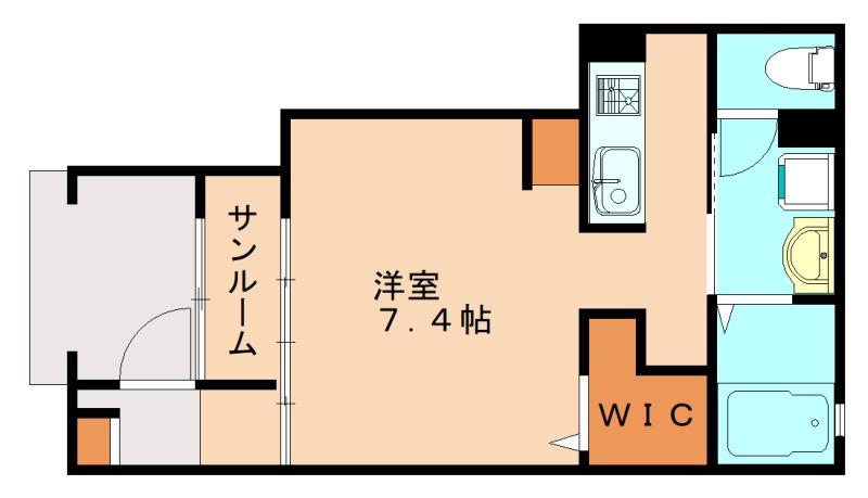 COWBELL COURT(ワンルーム/1階)の間取り写真