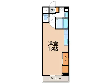 パレスM(ワンルーム/4階)の間取り写真
