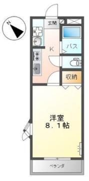 アメニティハイツ(1K/2階)の間取り写真