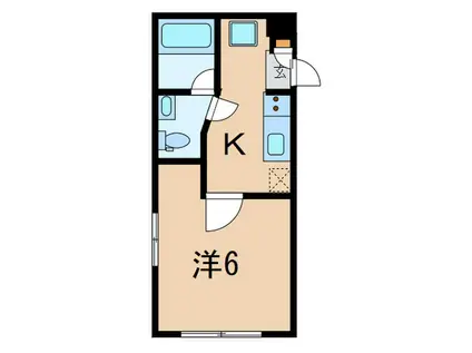 ラフィーネ音羽(1K/2階)の間取り写真