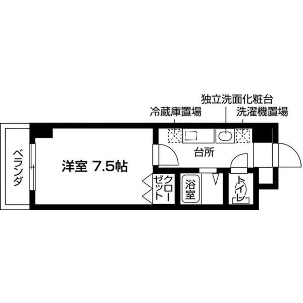 梅田エクセルハイツ(1K/6階)の間取り写真