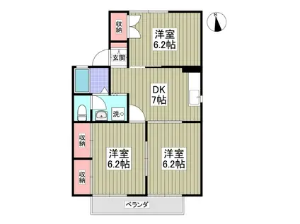 セジュール習志野 8丁目(3DK/1階)の間取り写真