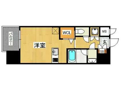 プライムアーバン薬院南(ワンルーム/5階)の間取り写真